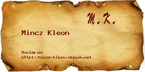 Mincz Kleon névjegykártya